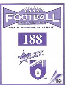 1999 Select AFL Stickers #188 Matthew Richardson Back